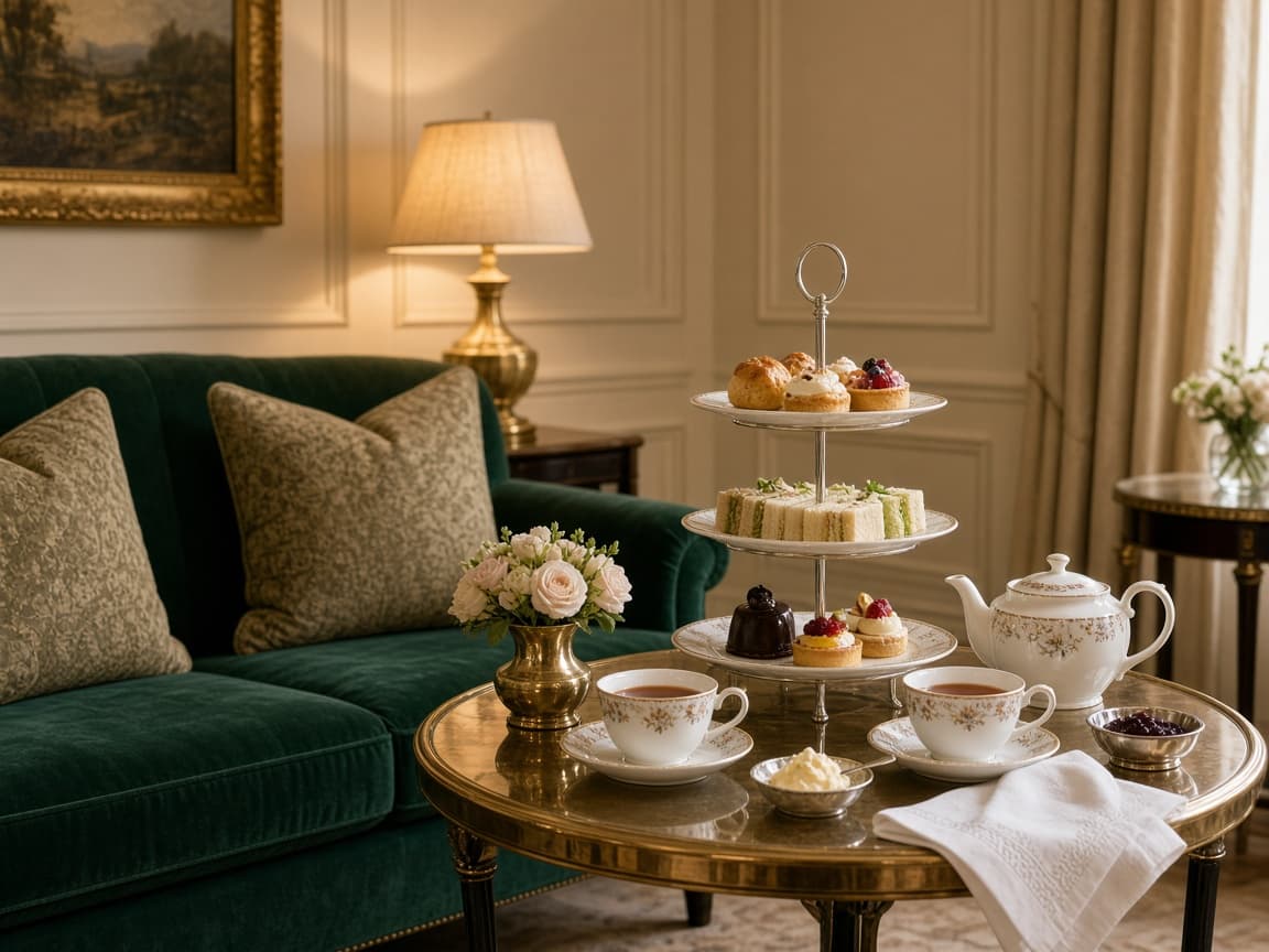 Afternoon tea service in the drawing room