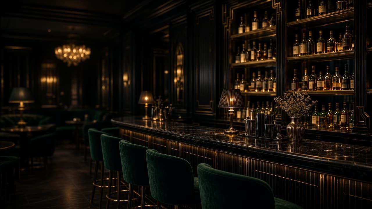 Ink and Brass cocktail bar at Belgrave House